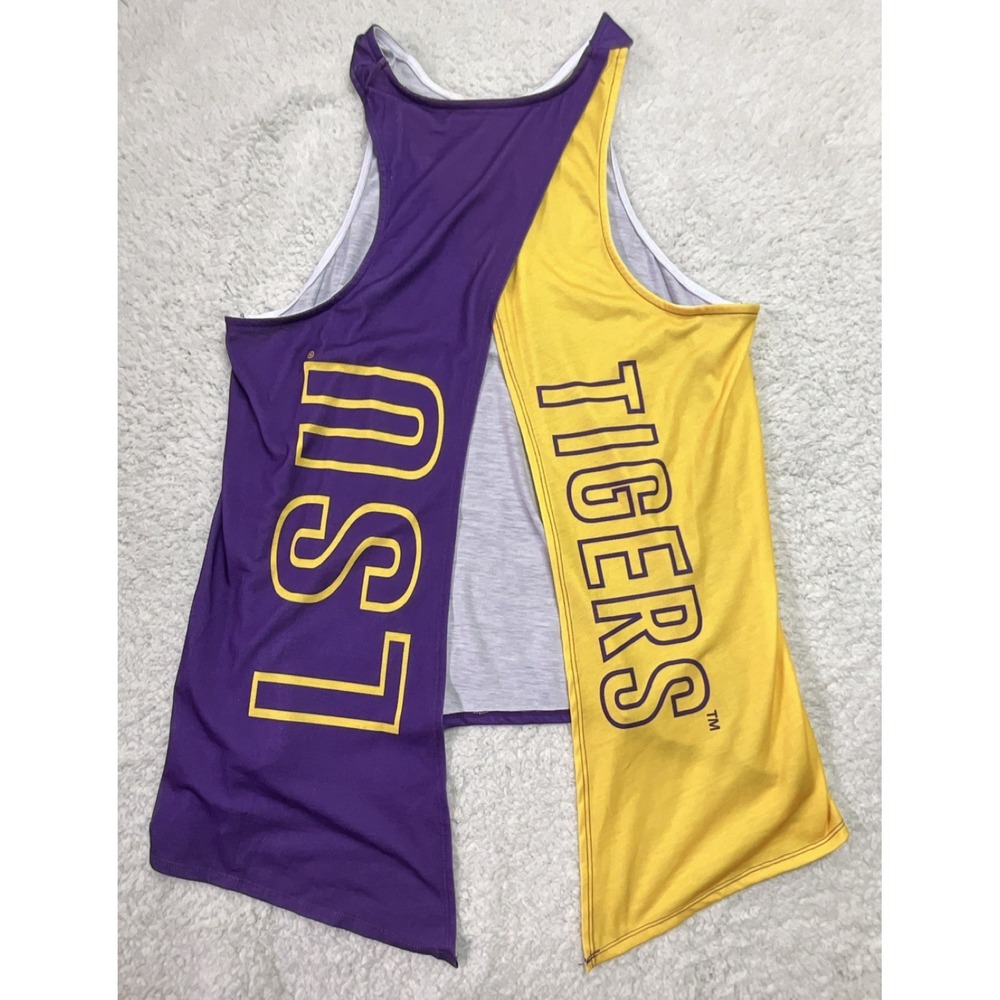 LSU Tigers Shirt Purple Yellow XL Sleeveless NCAA Fan